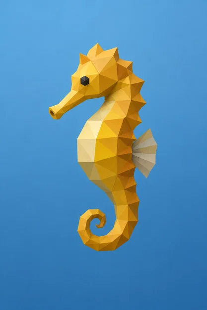 Mô hình cá ngựa Low Poly trang trí để bàn ấn tượng - Image 1