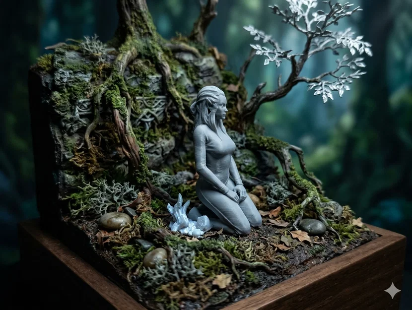 Elf Rừng Quỳ Gối: Mô hình nhân vật Fantasy - Image 1