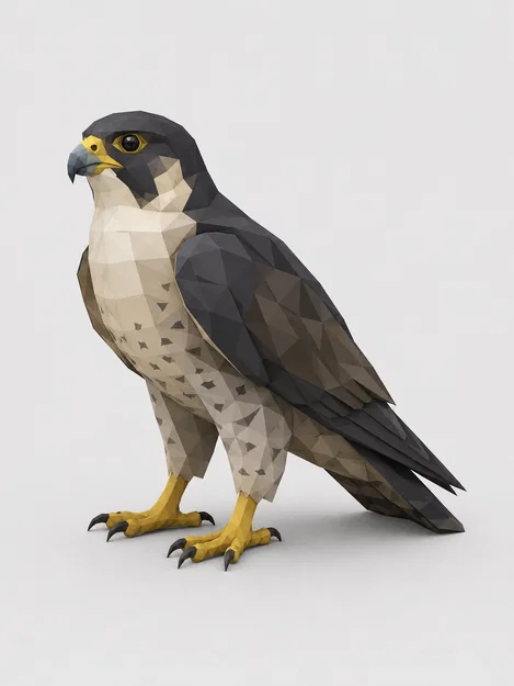 Mô hình in 3D Chim ưng phong cách Low Poly độc đáo - Image 1