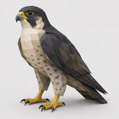 Mô hình in 3D Chim ưng phong cách Low Poly độc đáo