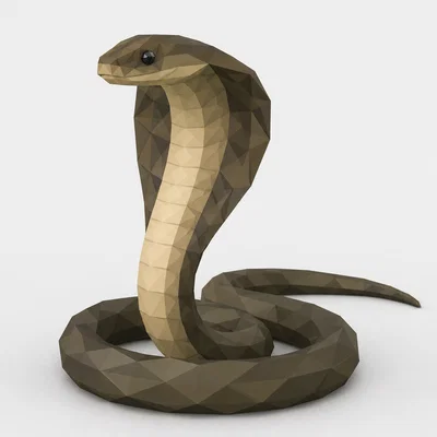 Mô hình in 3D Rắn hổ mang Low Poly độc đáo cho góc làm việc