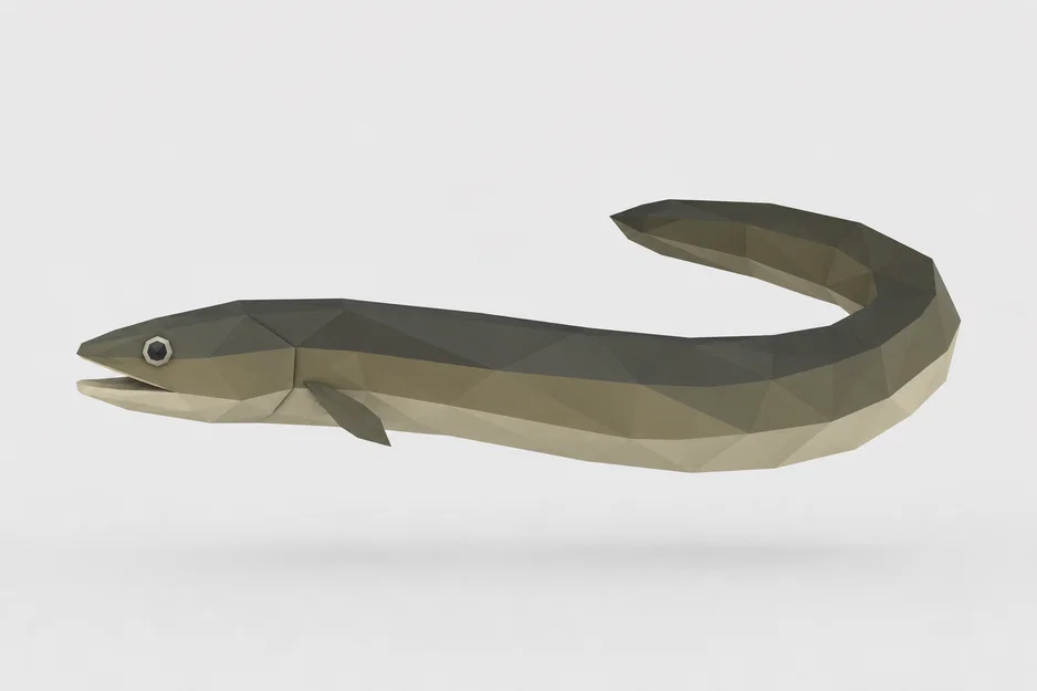 Mô hình 3D Lươn Low Poly độc đáo cho người yêu thích trang trí - Image 1