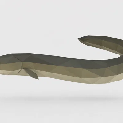 Mô hình 3D Lươn Low Poly độc đáo cho người yêu thích trang trí