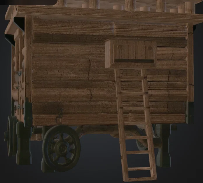 Mô hình pháo đài di động Hölzerne Festung cho game bàn cờ - Image 1
