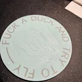 Miếng lót ly 3D "FCK a duck" hài hước và cá tính cho bàn làm việc - Thumbnail 1