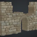 Mô hình tường thành đổ nát (Mauerruine) cho sa bàn 3D - Thumbnail 1