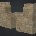 Mô hình tường thành đổ nát (Mauerruine) cho sa bàn 3D - Thumbnail 3