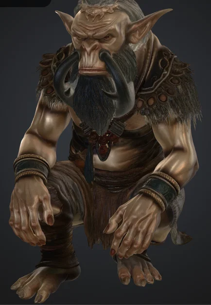 Mô hình Orc đang ngồi (Ork sitzend) - Mẫu in 3D sắc nét cho bộ sưu tập - Image 1
