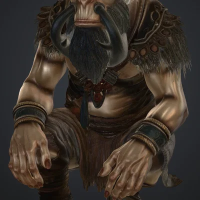 Mô hình Orc đang ngồi (Ork sitzend) - Mẫu in 3D sắc nét cho bộ sưu tập