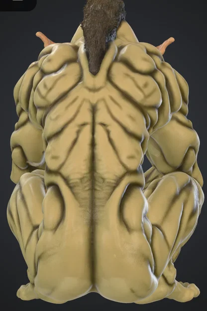 Mô hình Orc ngồi đầy chi tiết (Orc unbekleidet sitzend) in 3D - Image 1