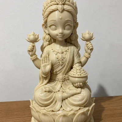 Lakshmi Chibi-style - Tượng Nữ Thần Thịnh Vượng (In 3D)
