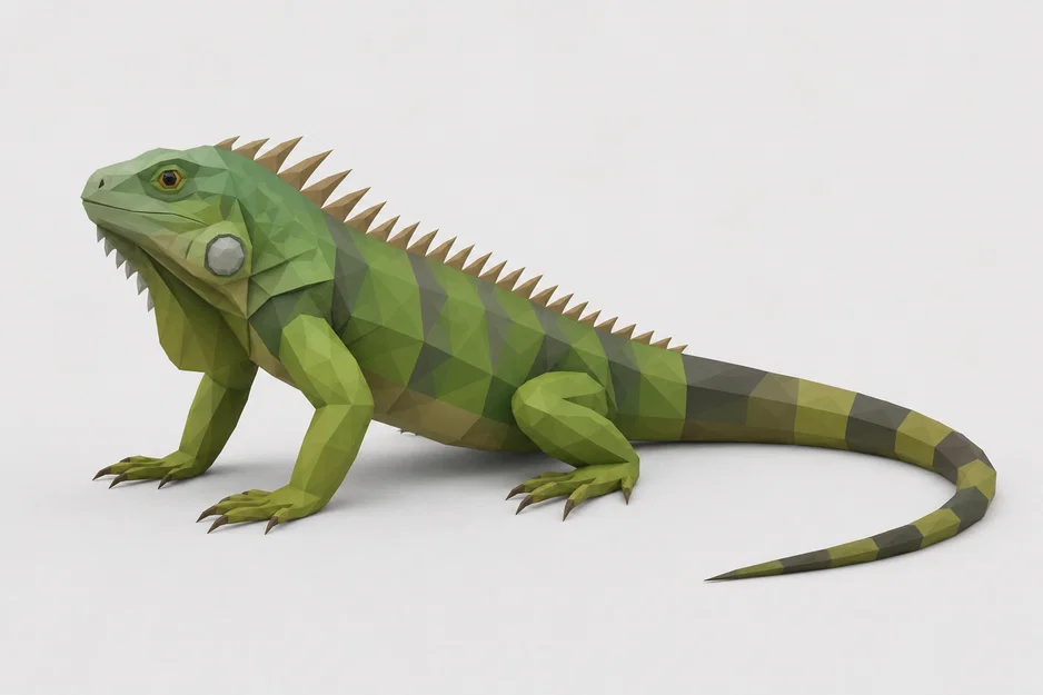 Mô hình chú tắc kè hoa Iguana phong cách Low Poly độc đáo - Image 1