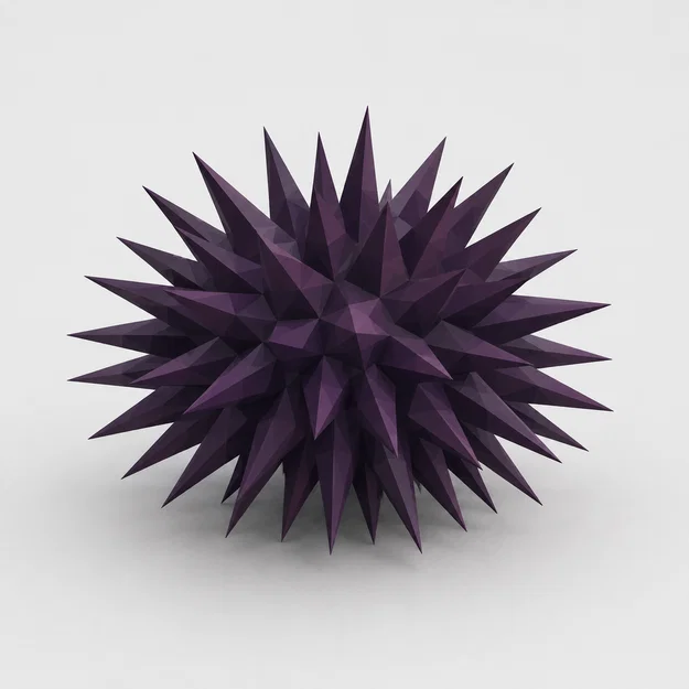 Mô hình trang trí 3D Low Poly Sea Urchin độc đáo - Image 1