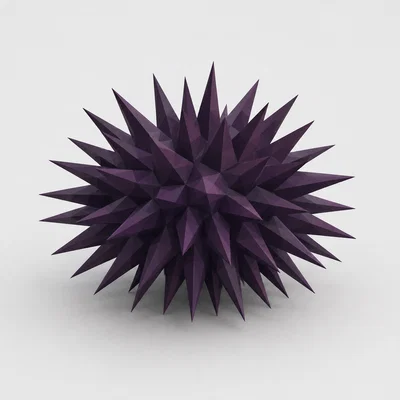 Mô hình trang trí 3D Low Poly Sea Urchin độc đáo