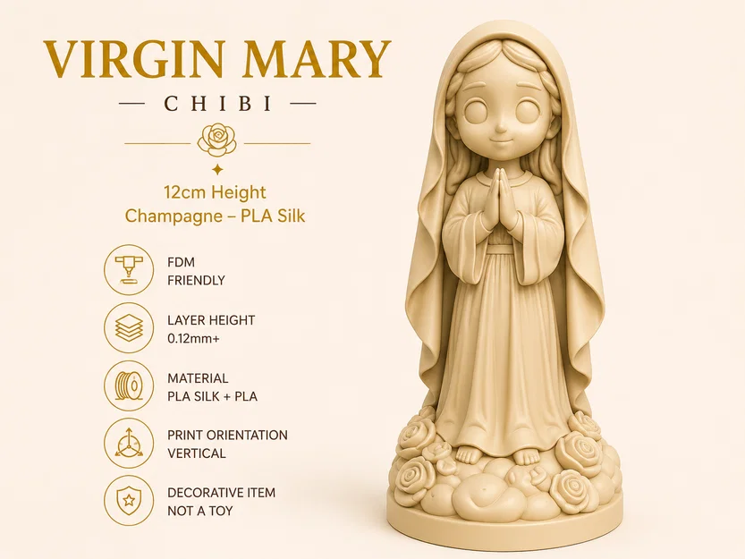 Tượng Đức Mẹ Maria phong cách Chibi đầy tinh tế - Image 1