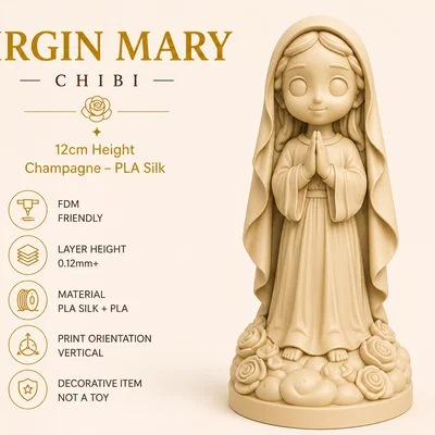 Tượng Đức Mẹ Maria phong cách Chibi đầy tinh tế