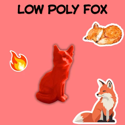 Mô hình chú cáo Low Poly