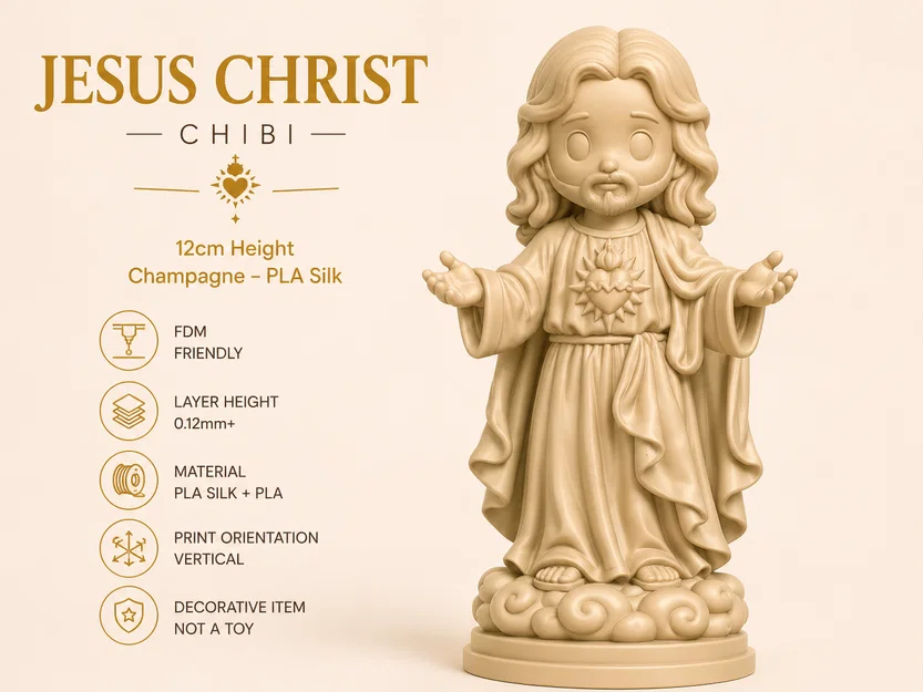 Tượng Chúa Giê-su Thánh Tâm phong cách Chibi - Image 1