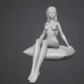 Mô hình 3D nhân vật nữ thư giãn trên gối cực đẹp - Thumbnail 1