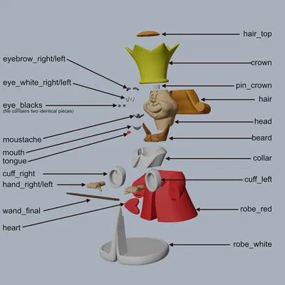 King of Hearts - Mô hình 3D từ Wonderland