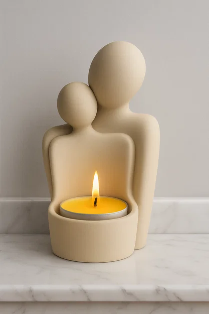 Mẫu STL Nến Hình Cặp Đôi Trừu Tượng | Tác Phẩm Điêu Khắc Tình Yêu Hiện Đại - Image 4