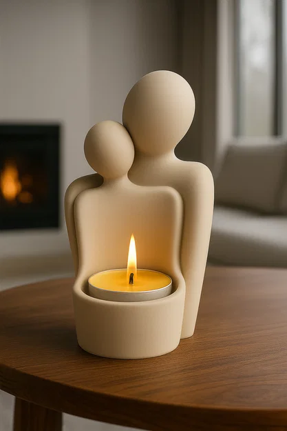 Mẫu STL Nến Hình Cặp Đôi Trừu Tượng | Tác Phẩm Điêu Khắc Tình Yêu Hiện Đại - Image 6