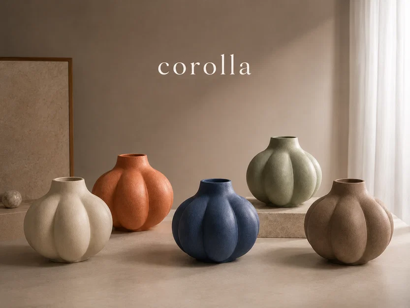 Bình hoa Corolla Vase 3D phong cách tối giản nghệ thuật - Image 1