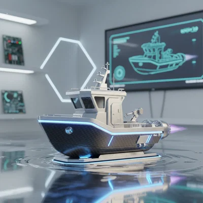 Mô hình tàu Benchy phiên bản nâng cấp hiện đại kèm chân đế