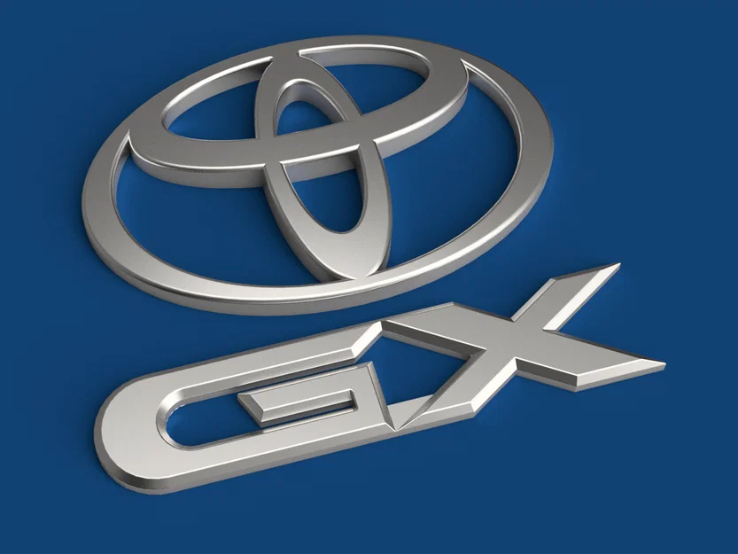 Mẫu logo Toyota GX kích thước thật (Real Size) dùng cho in 3D - Image 1