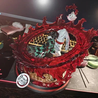 Mô hình 3D Tanjiro vs Rui Demon Slayer đẹp mắt