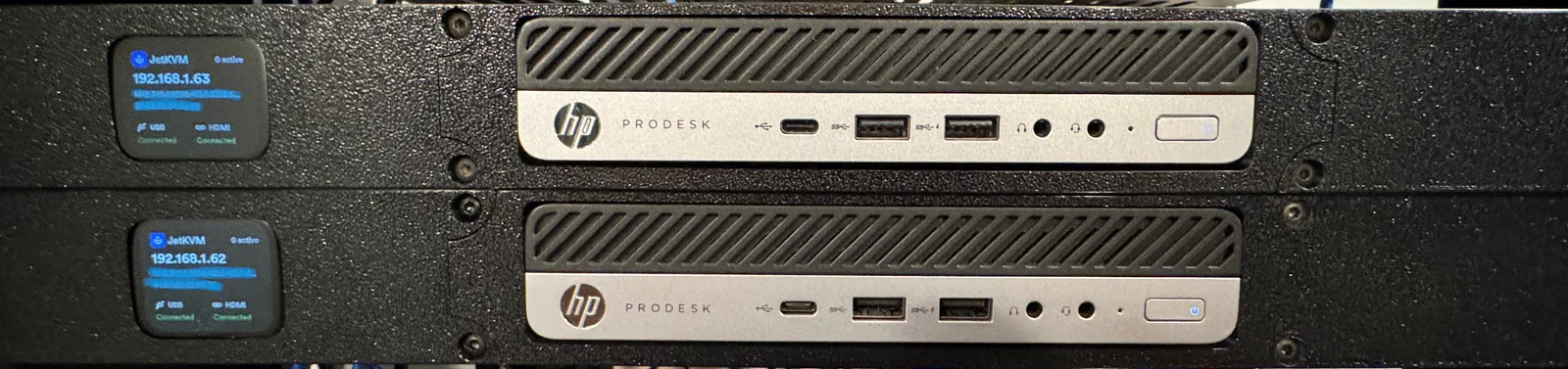 Bảng gắn JetKVM V2 cho HP ProDesk, EliteDesk (Tủ rack 19 inch) - Image 1