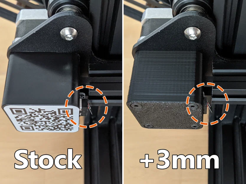 Nắp che động cơ trục X cho Ender 3 (Pro) kèm giá gắn Endstop tinh chỉnh (0 - 5 mm offset) - Image 1