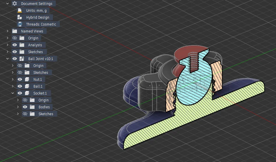 Khớp cầu khóa có tham số (tương thích Fusion360) - Image 3