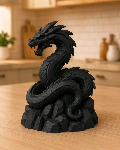Mô hình rồng rắn cuộn tròn Coiled Shadow Serpent Dragon - Image 2