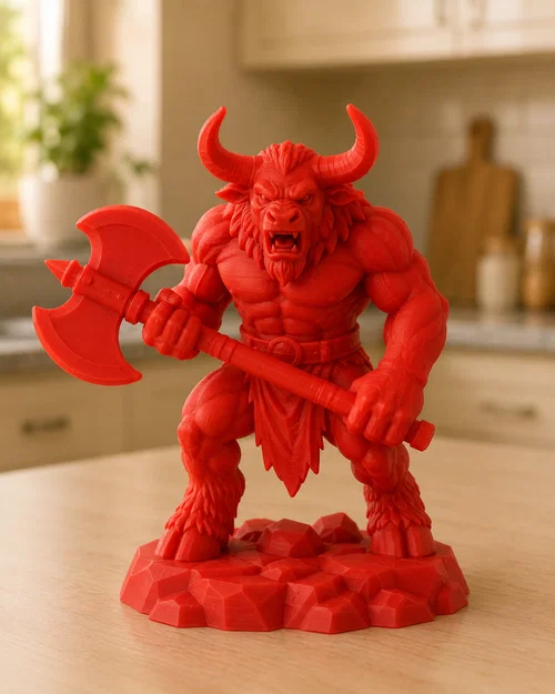 Mô hình STL Chiến binh Minotaur địa ngục với rìu chiến - Image 1