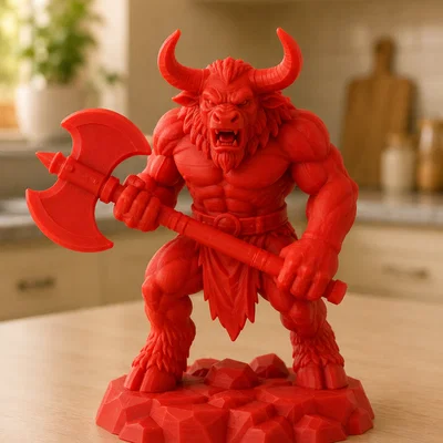 Mô hình STL Chiến binh Minotaur địa ngục với rìu chiến