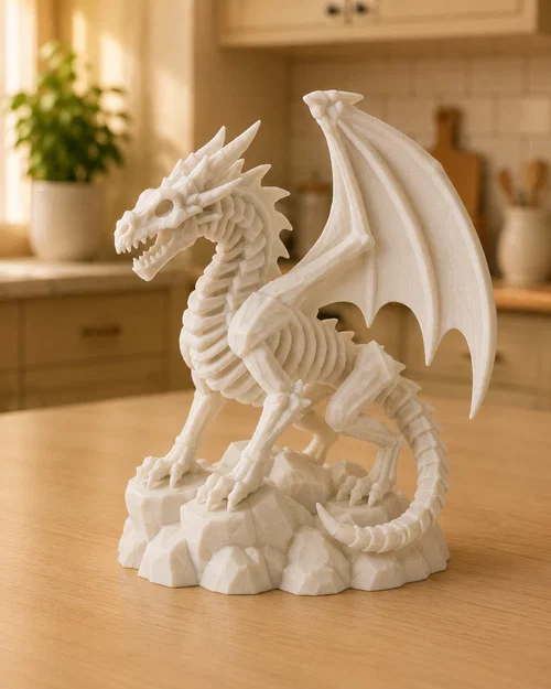 Mô hình Rồng con trên bệ đá (White Wyrmling Dragon on Rock Base) - Image 1