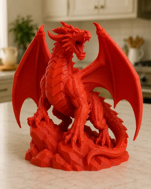 Rồng đỏ Wyrm trên đế núi lửa - Image 1