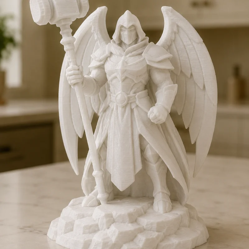 Thiên thần Paladin với Búa và Cánh