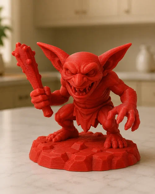 Mô hình Goblin cướp bóc cầm chùy (Red Goblin Raider with Club) - Image 1