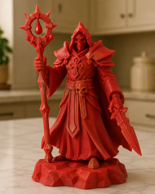 Crimson Cult Sorcerer with Staff (Pháp sư giáo phái Crimson cầm gậy phép) - Image 1