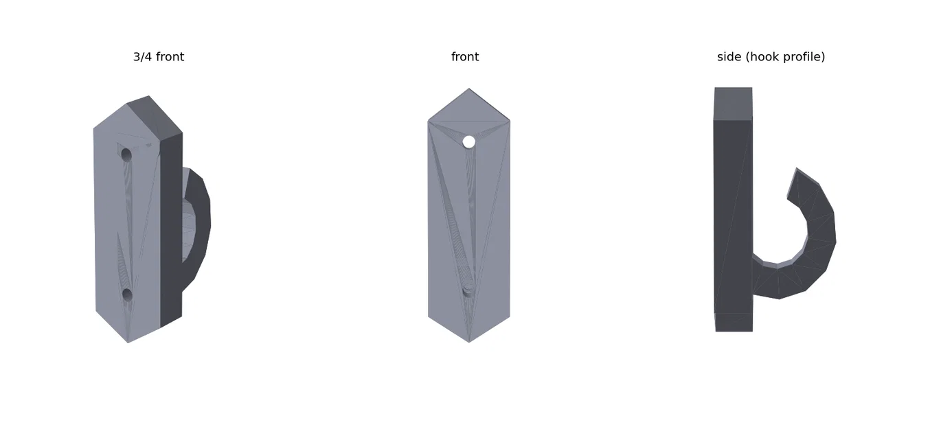 Móc Treo Tường Prism — Móc Đa Diện Cao Cấp Cho Áo Khoác, Khăn, Chìa Khóa (Bắt Vít, Không Support) - Image 1