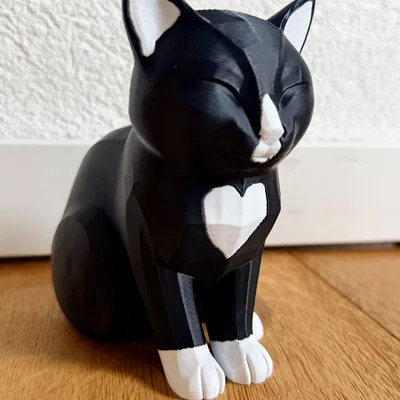Mô hình mèo Low-poly trang trí MMU cực đáng yêu