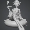 Mô hình Geisha hút thuốc 3D (Geisha che fuma) cực độc đáo - Thumbnail 1