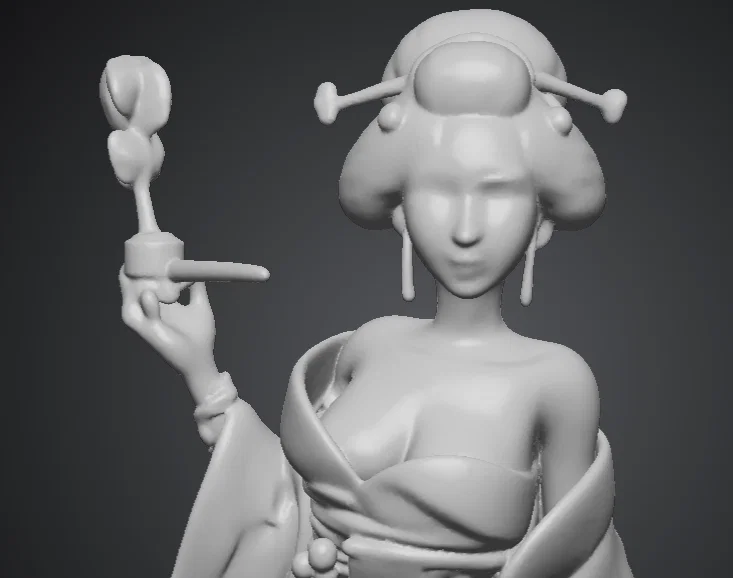 Mô hình Geisha hút thuốc 3D (Geisha che fuma) cực độc đáo - Image 2