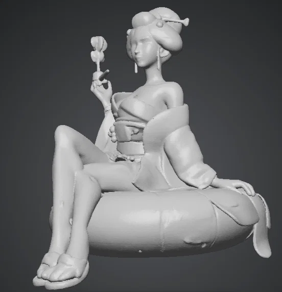 Mô hình Geisha hút thuốc 3D (Geisha che fuma) cực độc đáo - Image 3