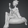 Mô hình Geisha hút thuốc 3D (Geisha che fuma) cực độc đáo - Thumbnail 3