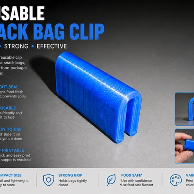 Kẹp túi thực phẩm (Snack Bag Clip) in 3D - Tiện dụng và bền bỉ