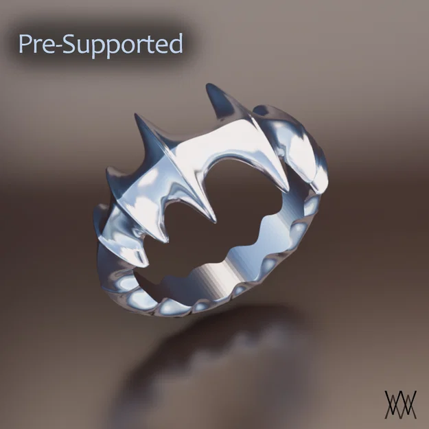 Mẫu in 3D nhẫn Thorned Ring phong cách Y2K cực chất - Image 1