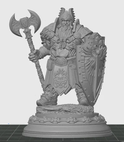 Mô hình 3D Dwarf Paladin - Chiến binh Lùn dũng mãnh cho Tabletop - Image 1
